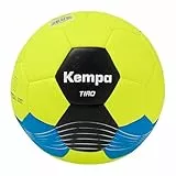 Kempa Tiro Handball - Handball Ball für Kinder - für das Handballspielen in Jungen Jahren, Fluo gelb/kempablau