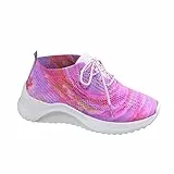 Freizeitschuhe Damen Mesh - Sneaker Damen Sommer Bunt Laufschuhe Luftpolster Sportschuhe Mit Dämpfung Straßenlaufschuhe Casual Walkingschuhe Fashion Joggingschuhe Atmungsaktiv 2025 Neu Schnürschuhe