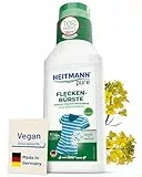 HEITMANN pure Vegane Fleckenbürste 250 ml | Effektiver Fleckenentferner für Kleidung mit Bürste | Gallseife flüssig Alternative | Fleckenbürste ideal für Kragen, Manschetten & Weißwäsche