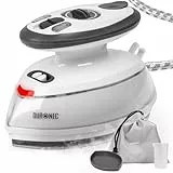 Duronic SI3 WE Mini Reisebügeleisen, 400W Mini Bügeleisen, Dampfbügeleisen 35ml Wassertank, kleines Reisebügeleisen dampf, Handbügeleisen Keramikfläche, für Kleidung nähen, 2 Betriebsspannungen