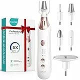 COSLUS C43 Professionelle Elektrische Nagelfräser Set: Maniküre Pediküre Set Fußpflege Elektrisch für Zehennägel, Hände und Füße, Breiterer Schleifer für dicke Nägel, 5 Geschwindigkeiten, LED Licht