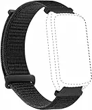 Amzhero Smartwatch-Armbänder, 16 mm für D26 Smartwatch, Fitness-Tracker, weiches Nylon-Sportarmband, Schwarz
