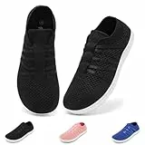 Wizshoe Barfussschuhe Kinder Breite Zehenbox Turnschuhe Rutschfest Laufschuhe Atmungsaktiv Sportschuhe Weich Barfußschuhe Leicht Hausschuhe Minimalistische Sneaker Für Jungen Mädchen Schwarz 32EU