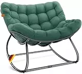 KESSER® Schaukelstuhl für drinnen & draußen ergonomischer Schaukelsessel | maximale Belastung von 120kg Relaxsessel mit Rutschfesten Füßen, Witterungsbeständig