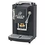 FABER COFFEE MACHINES | Deluxe 3.0 | Kaffeemaschine ESE 44mm mit Elektroventil, herausnehmbarer Padhalter, 1L Glastank und verstellbarer Messing-Padpresser (Schwarz, Chrom)