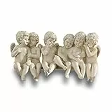 Loberon Engel Léon, weihnachtliche Kantenhocker, handbemalt, Weihnachtsfiguren, Weihnachtsdekoration, Weihnachten, Polyresin, antikweiß