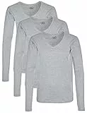 Berydale Damen Bd160 Langarmshirt, Hellgrau Melange, L EU