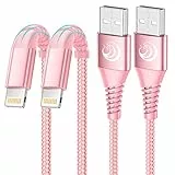 Aioneus iPhone Ladekabel, Lightning Kabel [2Pack 2M] MFi Zertifiziert iPhone Kabel Nylon Fast USB Ladekabel für iPhone 14/14 Pro Max/13/13 Pro/12/12 mini/11/XS/XS Max/XR/X/8/8 Plus/7/7/6s/6/5s/SE