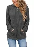 Cuptacc Sweatshirt Damen Moderne Pullover Elegant Kapuzenpullover Für Damen Locker Sweatshirt Dunkelgrau XL 46-48