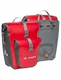 VAUDE Fahrradtaschen für Gepäckträger Aqua Back Plus, 2 x Hinterradtaschen wasserdicht, 51 Liter Gesamtvolumen, in rot, Fahrrad Gepäckträgertasche hinten, einfache Befestigung – Made in Germany