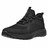 ELAPHURUS Herren Damen Straßenlaufschuhe Herren Turnschuhe Atmungsaktiv Damen Fitness Walking Sportschuhe,Alles Schwarz,40 EU