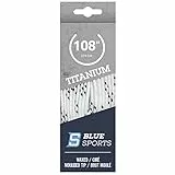 Blue Sports Schnürsenkel für Schlittschuhe 244 cm weiß, Titanium-Schuhband gewachst, geeignet für Eishockey und Eiskunstlauf