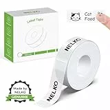 NELKO P21 Etikettenherstellerband, angepasstes Etikettendruckpapier, 14 x 40 mm, laminiertes Standard-Etikettenband, Ersatz für Büro, Büro, Schule, 180 Etiketten/Rolle, transparent
