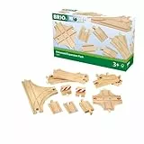 BRIO World 33307 Schienen- und Weichensortiment - 11 Weichen aus Buchenholz Holzeisenbahn - Empfohlen für Kinder ab 3 Jahren