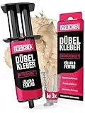 PROCREA® Flüssigdübel 'Füllen & Fertig' [inkl. Zubehör] Extra starke & universelle Reparaturmasse zum Kleben, Füllen und als Bohrloch Retter - 2K Dübelkleber in Profi-Qualität - innen & außen