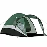 Portal Zelt 4 Personen 180cm Stehehöhe Hoch Camping Kuppelzelt XXL mit Vorraum Seitentür&Fenster 3-4 Saison 3000mm Wasserdicht für Outdoor Festival Familie