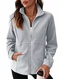 IECCP Fleecejacke Damen Durchgehender Reißverschluss Outdoor Fleecejacken Leicht und Warm Mode 2025
