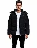 Urban Classics Herren Hooded Puffer Jacket Jacke, Black, M ,Collegejacke