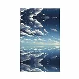 sxzvvbn Blauer Himmel und weiße Wolken Waffel-Küchentücher, weich und saugfähig, geeignet für Küchenreinigung, Geschirrtücher und Barhandtücher.