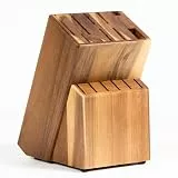 Coninx Messerblock Akazienholz | Messerhalter 15 Schlitze Kochmesser | Messerblock Holz ohne Messer | Geeignet für 15 Messer, Wetzstahl | Messerhalter für Küchenmesser | 13 x 19 x 22 cm