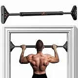Klimmzugstange Türrahmen, Sportneer Pull Up Bar Tragkraft bis 200 Kg, Reckstange Ohne Schrauben 75-94 cm Ausziehbar, Türreck mit 16,5x4,5 cm PVC-Matten & Neues 360° Drehbares Zahnradschloss