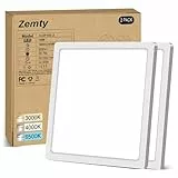 zemty LED Deckenleuchte, 1800lm Deckenlampe Flach Warm Neutral Kalt Weiß 3000K/4000K/6500K, Led Panel Deckenleuchte für Bad, Wohnzimmer, Flur, Küche, Schlafzimmer, Badezimmer - Ultradünn Modern 2PACK