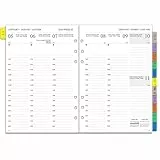 2026 Wochenplaner Einlage A5 6 Löcher, Vertikal, 1 Woche 2 Seiten mit Tabs, Notizen, Kontakt, Jan.26-Dez.26, 100GSM Dickes Papier, Nachfüllpapier für Kalender 2026 Planer(Mehrsprachig)