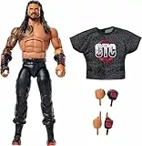 Mattel WWE Elite Actionfigur und Zubehör, Serie #123 Set, ca. 15 cm große Sammelfigur Roman Reigns mit 25 Bewegungspunkten und austauschbaren Händen, JHT62