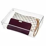 iDesign Linus Schubladenbox für Schrank oder Schminktisch, 30,5 cm x 22,9 cm x 7,6 cm Aufbewahrungsbox aus Kunststoff, durchsichtig