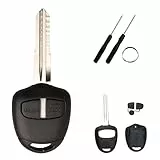 2-Tasten-Autoschlüsselgehäuse für Mitsubishi Triton L200 Outlander Lancer Colt Pajero Shogun Autoschlüssel Gehäuse Ersatz Schlüsselgehäuse Fernbedienung Fob Case mit Nut (rechte Nut)