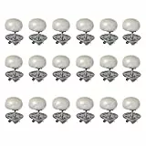 VALICLUD 20Pcs Frauen Hemd Brosche Tasten Perle Abdeckung Up Taste Pin Brosche Tasten Metall Krawatte Tacks Pin für Kleidung Kleid Liefert