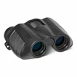 Amazon Basics 7x25-Kompaktfernglas für Erwachsene, FMC-Optik, BAK-4-Prisma, Brillenträgerfreundlich, Leichtes Tragbares Design, Schwarz, 1er-Pack, für Vogelbeobachtung, Wandern