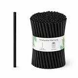 DeinPack 100 Mehrweg-Trinkhalme aus Kunststoff - Ø7mm Länge 150mm - Nachhaltig & Wiederverwendbar - Ideal für Cocktails & Drinks - schwarze Strohhalme in Premium PP-Qualität