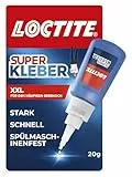 Loctite Superkleber XXL, spülmaschinenfester Sekundenkleber für viele Sofortreparaturen, schnelltrocknender & extra starker Flüssigkleber, 1x20g