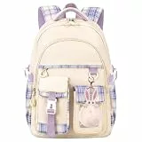 KEBEIXUAN Rucksäcke für Mädchen Kinder Kawaii Schultasche Teenager Mädchen Mittelschule Studenten Büchertasche Outdoor Daypack Teens (Beige)