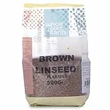 Wholefood Earth Organic Brown Linseed/Flaxseed – 500g | Raw | GMO Free | Vegan | High Fibre | Source of Protein | Certified Organic