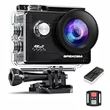 Apexcam M80Air Action Cam 4K30FPS 20MP WiFi Sportskamera Unterwasserkamera 40m Wasserdicht 170 ° Weitwinkel 2.4G Fernbedienung 2x1050mAh Akkus mit Zubehör-Set
