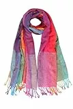 70 x 180 cm Damen Warm Schal - Winter Ethnic Mit Style Colorful Gradient Marokko - Farbe Schal Mit Quasten