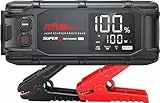 FLYLINKTECH Starthilfe Powerbank, 8000A Spitzstrom, PD45W In/Out Schnellladung Starter Powerbank für Alle Benzinmotor/10,0L Dieselmotor, 26800mAh Starthilfegerät mit Taschenlampe und LCD Bildschirm