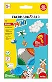 Eberhard Faber 572516 - Spielknete mini, 4 x 50 g Modelliermasse in Weiß, Orange, Grün und Blau, inkl. Modellierwerkzeugen und Stempelmotiven, besonders weich und leicht auswaschbar