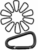 OUTDOOR SAXX 10x Mini Aluminium-Karabiner, Material-Karabiner, schwarz, 4 cm, 10er Pack