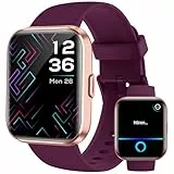 Woneligo Smartwatch Damen Herren mit Telefonfunktion, 1.8' Schrittzähler Uhr mit Alexa,24H Herzfrequenz,SpO2,Schlaf,IP68 Wasserdicht, 100+ Sportmodi Fitnessuhr Damen (Tiefviolett, 1.8')