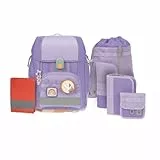 LÄSSIG 7-teiliges Schulranzen Set Kinder/School Set Boxy Unique violet/lavender