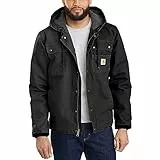 Carhartt, Herren, Lockere Arbeitsjacke aus ausgewaschenem Segelleinen mit Sherpa-Futter, Schwarz, XL