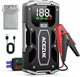 ACEZUK Starthilfe Powerbank 6000A (Bis Zu 7,0L Benzin Oder 5,5L Diesel) Auto Starthilfe mit LED-Taschenlampe, großen Bildschirm