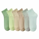 MAGIARTE 6 Paar Damen Mini Crew Knöchelsocken Reine Baumwolle Sportliche Freizeitsocken für Frauen(Mini Crew #04)
