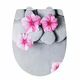 WENKO WC-Sitz Mod. Pretty Hochglanz-Oberfläche Absenkautomatik bruchstabiler Thermoplast rostfreier Schnellbefestigung 36,5 x 45 cm Premium High-Gloss