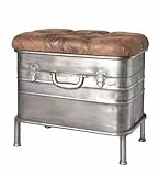 HAKU Möbel Bank Vintage, Metall, Kunstleder - Maße: B 51 cm x H 48 cm x T 34 cm, Style: Industrial