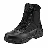 NORTIV 8 Herren Militärische Taktische Arbeitsstiefel Security Einsatzstiefel Boot Zipper Militär Kampfstiefel Springerstiefel,Size 44,Schwarz,TROOPER