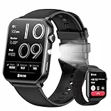 Smartwatch Damen Herren, 1,91' HD Fitnessuhr mit Bluetooth-Anrufe & LED Taschenlampe, 100+ Sportmodi, Pulsuhr SpO2 Schlaf-Tracker, IP68 Wasserdicht, 2 Armbänder, Sportuhr Kompatibel mit Android iOS